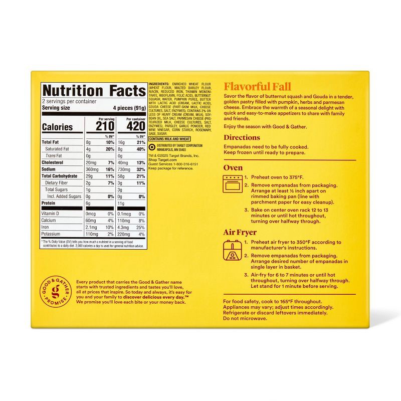slide 2 of 4, Frozen Harvest Squash Empanadas - 6.4oz/8ct - Good & Gather™, 6.4 oz, 8 ct