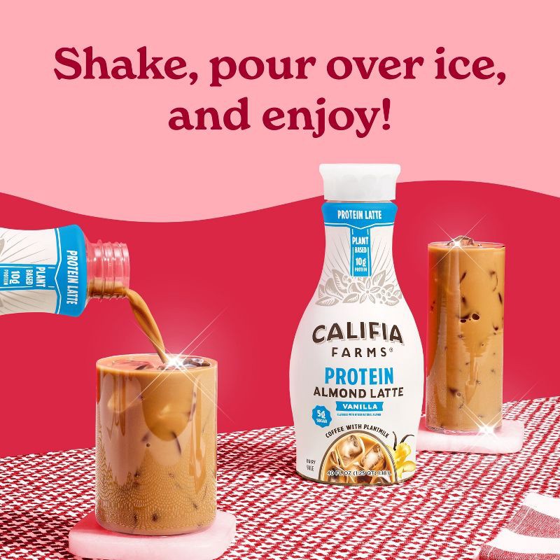 slide 5 of 9, Califia Farms Protein Almond Latte - 40 fl oz, 40 fl oz