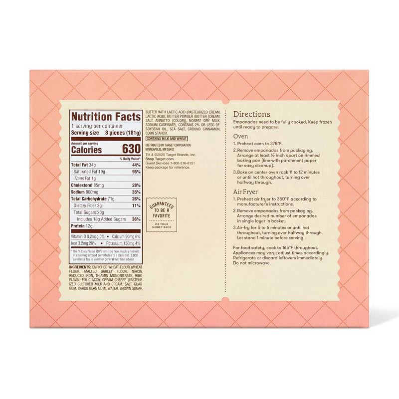 slide 2 of 3, Cream Cheese, Cinnamon & Brown Sugar Filled Frozen Empanadas - 6.4oz/8ct - Favorite Day™, 6.4 oz, 8 ct