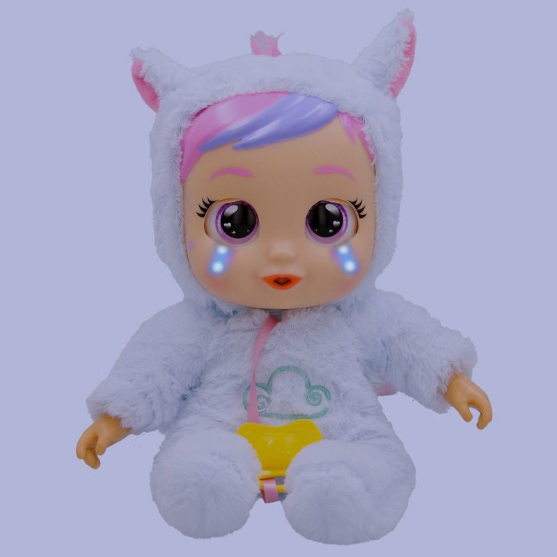 slide 5 of 8, Cry Babies Sleep Routine Jenna: Articulated Plastic Baby Doll with Straight Hair and Purple Eyes, 1 ct