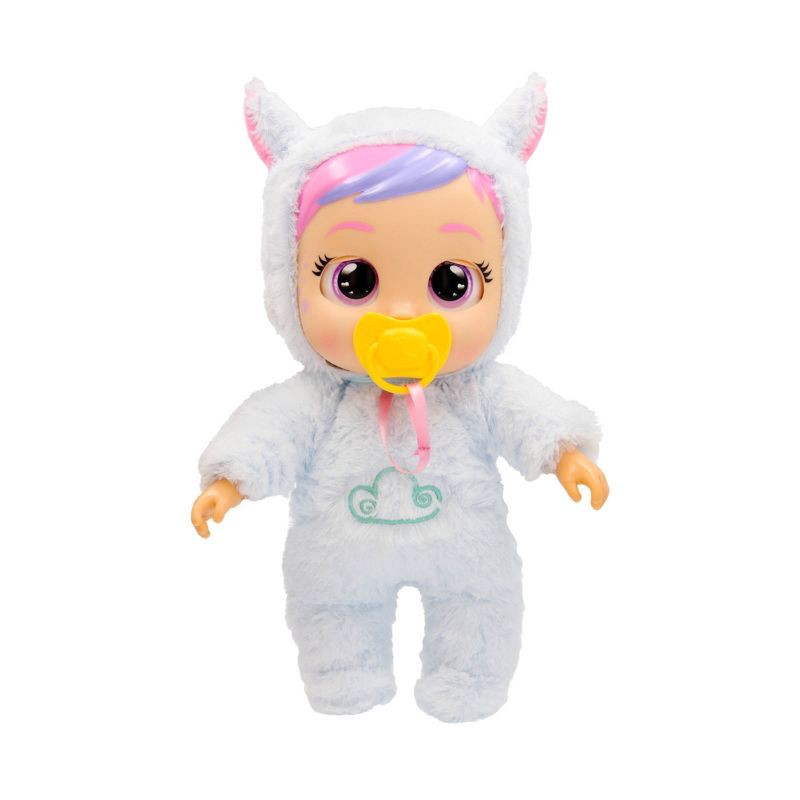 slide 1 of 8, Cry Babies Sleep Routine Jenna: Articulated Plastic Baby Doll with Straight Hair and Purple Eyes, 1 ct