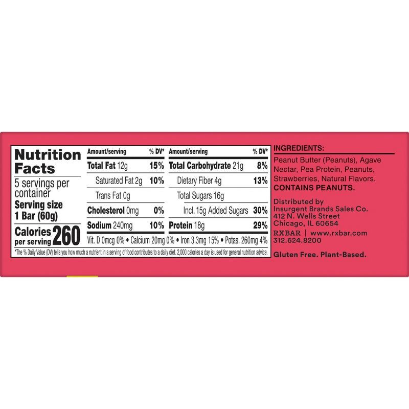 slide 2 of 11, RXBAR High Protein Bars Strawberry Peanut Butter - 10.5oz/5ct, 5 ct; 10.5 oz