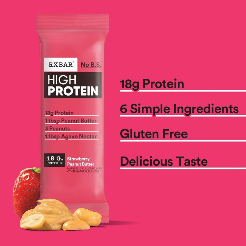 slide 3 of 11, RXBAR High Protein Bars Strawberry Peanut Butter - 10.5oz/5ct, 5 ct; 10.5 oz