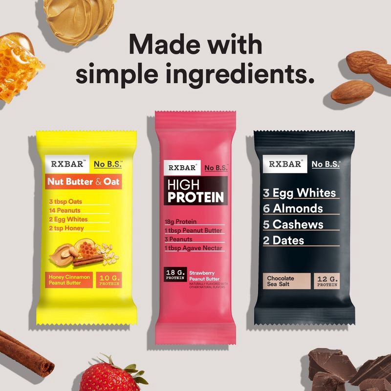 slide 9 of 11, RXBAR High Protein Bars Strawberry Peanut Butter - 10.5oz/5ct, 5 ct; 10.5 oz