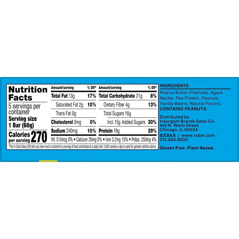 slide 2 of 10, RXBAR High Protein Bars Vanilla Peanut Butter - 10.5oz/5ct, 5 ct; 10.5 oz
