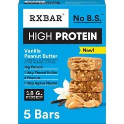RXBAR High Protein Bars Vanilla Peanut Butter - 10.5oz/5ct