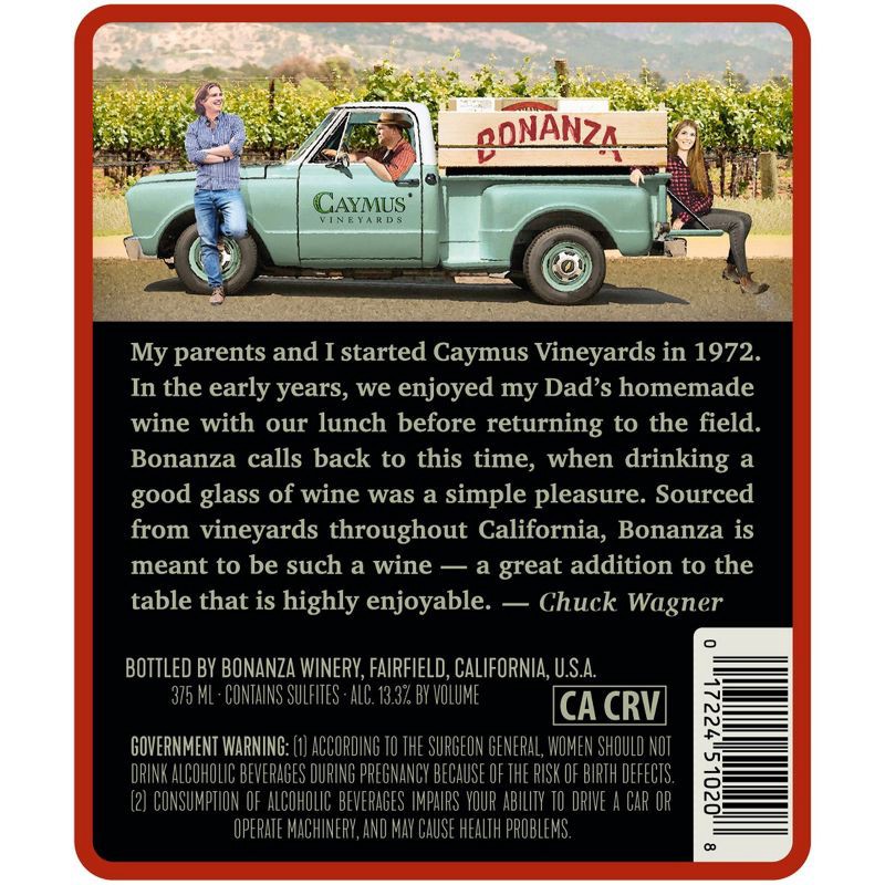slide 4 of 4, Bonanza Cabernet Sauvignon Red Wine - 375ml Bottle, 375 ml