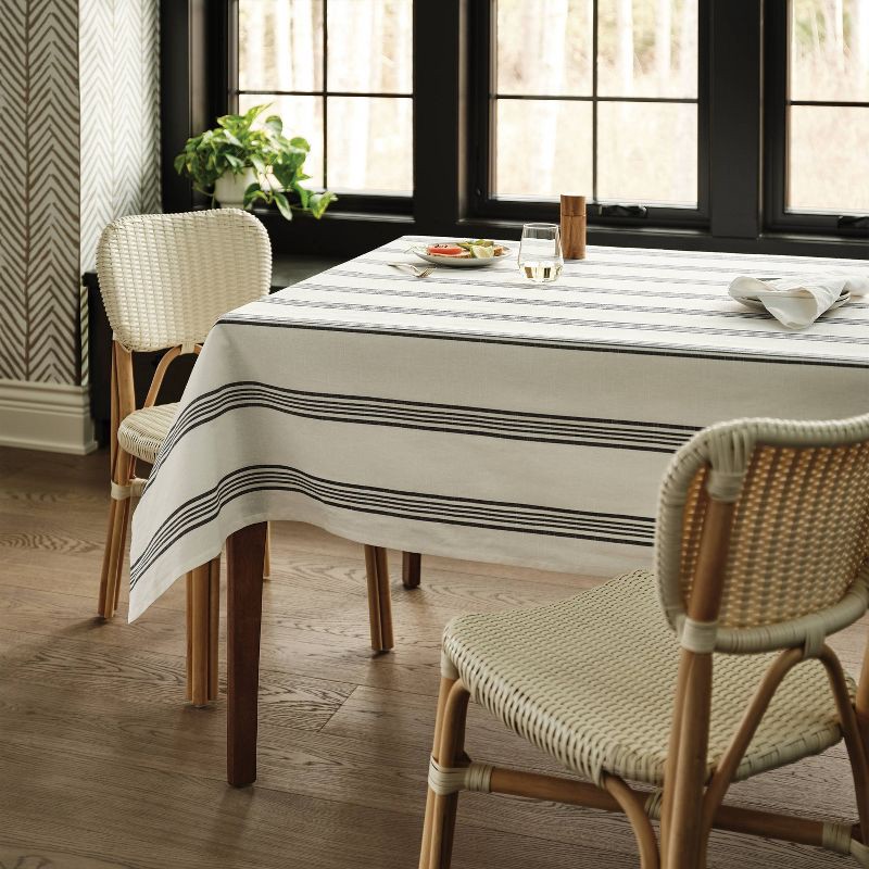 slide 2 of 3, 120"x60" Tablecloth Navy Striped - Threshold™, 1 ct