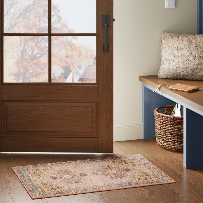 slide 2 of 4, 2'x3' Comfort Mat Bohome Accent Rug Blush/Rust Blush/Rust - Threshold™, 1 ct