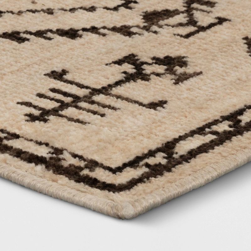 slide 3 of 4, 2'x3' Woven Accent Rug Black/Tan - Threshold™, 1 ct