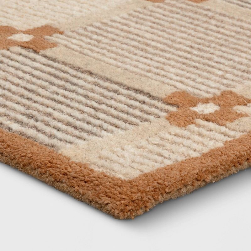 slide 3 of 4, 5'x7' Wool Handtufted Area Rug Tan - Threshold™, 1 ct