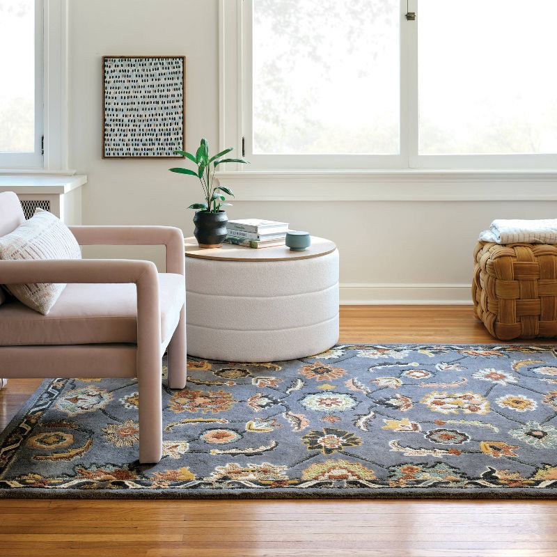 slide 2 of 4, 5'x7' Handtufted Persian Area Rug Blue - Threshold™, 1 ct