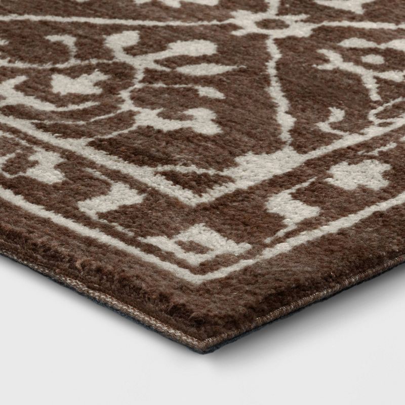 slide 3 of 4, 5'x7' Tile Knitted Area Rug Dark Brown - Threshold™, 1 ct