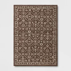 5'x7' Tile Knitted Area Rug Dark Brown - Threshold™