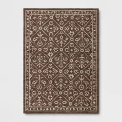 5'x7' Tile Knitted Area Rug Dark Brown - Threshold™