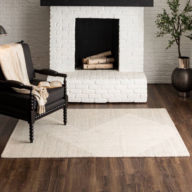 slide 6 of 6, Mohawk 5'x7' Wool and Poly Blend Area Rug Tan, 1 ct