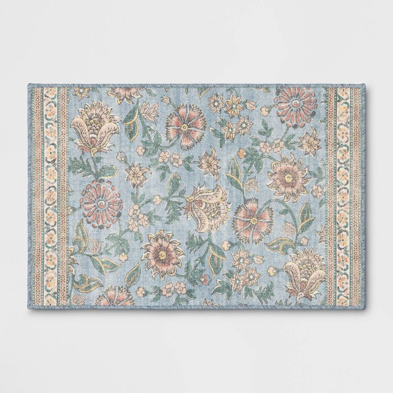 slide 1 of 4, 2'x3' Laurel Comfort Mat Accent Rug Blue - Threshold™, 1 ct