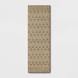 28"x84" Floral Block Memory Foam Runner Rug Yellow - Threshold™