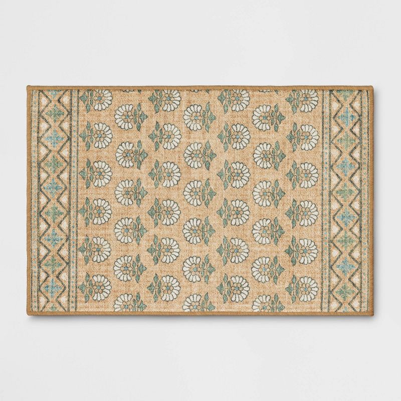 slide 1 of 4, 2'x3' Comfort Mat Bohome Accent Rug Yellow - Threshold™, 1 ct