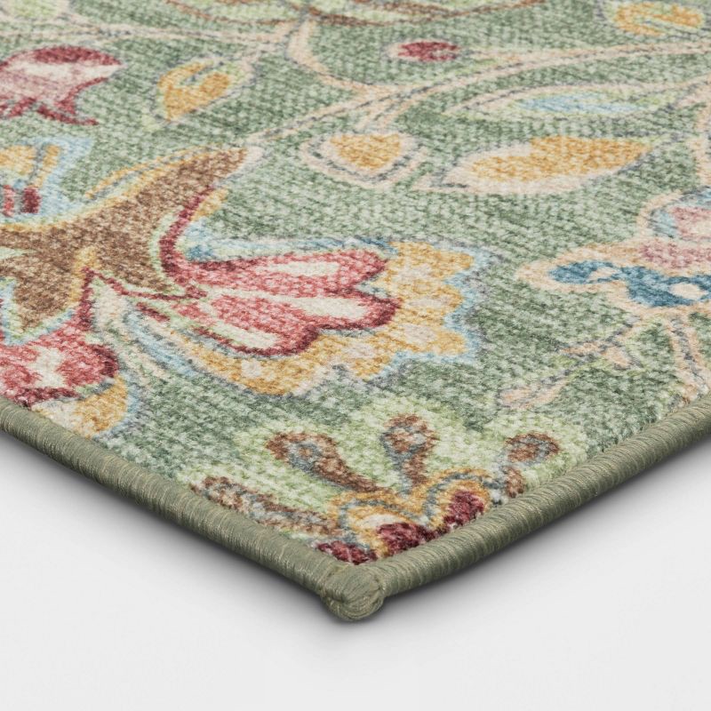 slide 3 of 4, 2'x3' Comfort Mat Floral Accent Rug Sage Green - Threshold™, 1 ct