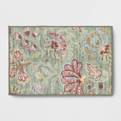 2'x3' Comfort Mat Floral Accent Rug Sage Green - Threshold™