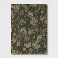 5'x7' Floral Handtufted Area Rug Dark Green - Threshold™