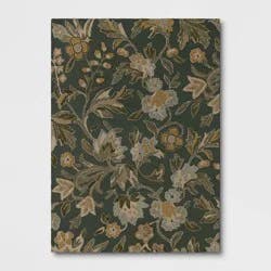 5'x7' Floral Handtufted Area Rug Dark Green - Threshold™