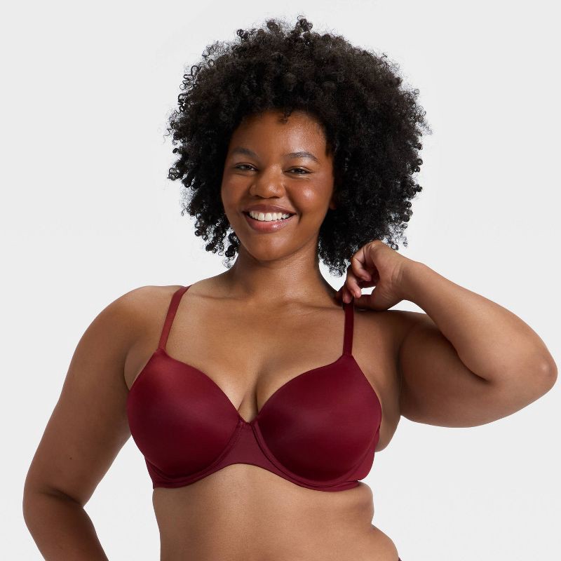 slide 5 of 6, Women's Lightly Lined Full Coverage Bra - Auden™ Berry Red 36B, 1 ct