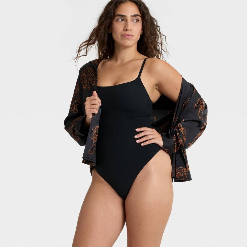 slide 3 of 5, Women's Luxury Collection Luxe Stretch Lightly Lined Cami Bodysuit - Auden™ Black XL, 1 ct