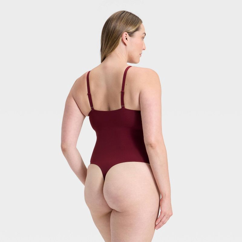 slide 5 of 5, Women's Luxury Collection Luxe Stretch Lightly Lined Cami Bodysuit - Auden™ Berry Red S, 1 ct