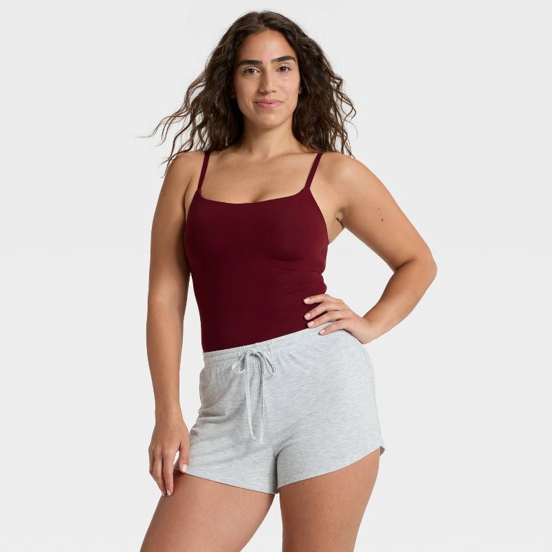 slide 3 of 5, Women's Luxury Collection Luxe Stretch Lightly Lined Cami Bodysuit - Auden™ Berry Red M, 1 ct