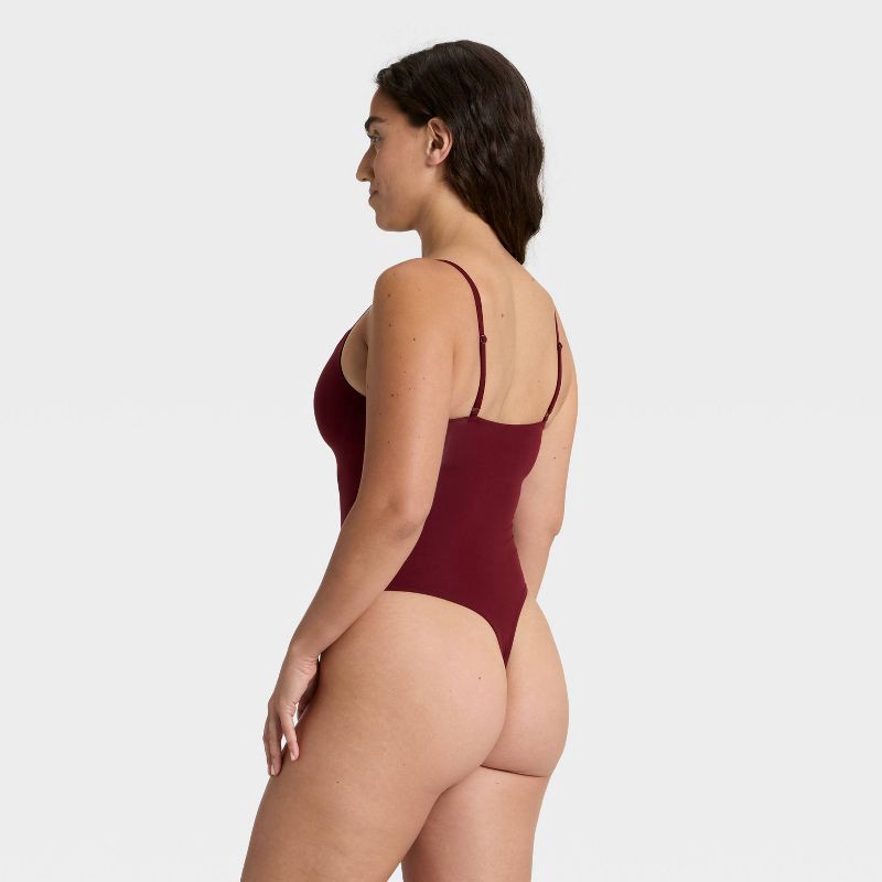 slide 2 of 5, Women's Luxury Collection Luxe Stretch Lightly Lined Cami Bodysuit - Auden™ Berry Red L, 1 ct