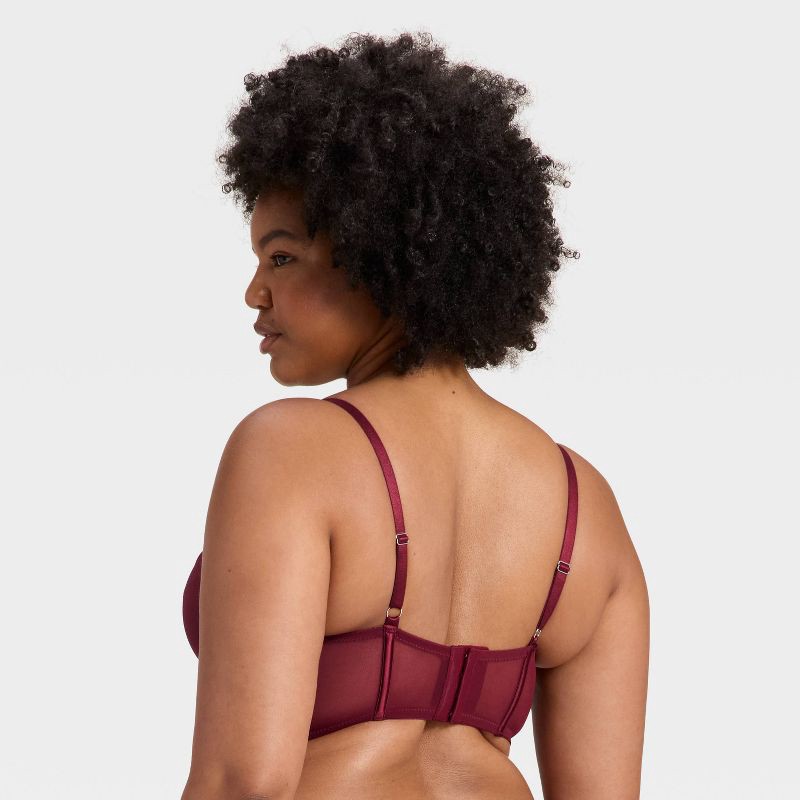 slide 5 of 5, Women's Satin Lightly Lined Lingerie Corset - Auden™ Berry Red S, 1 ct