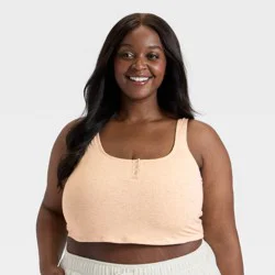 Women's Modal Blend Cropped Tank Top - Auden™ Oatmeal M