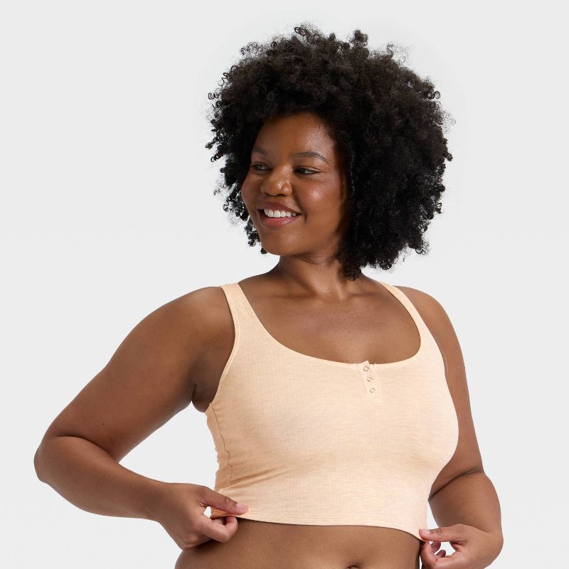 slide 4 of 5, Women's Modal Blend Cropped Tank Top - Auden™ Oatmeal XL, 1 ct