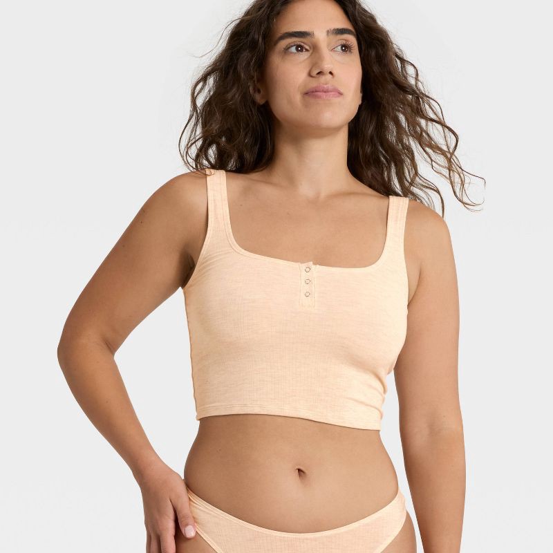 slide 3 of 5, Women's Modal Blend Cropped Tank Top - Auden™ Oatmeal XXL, 1 ct