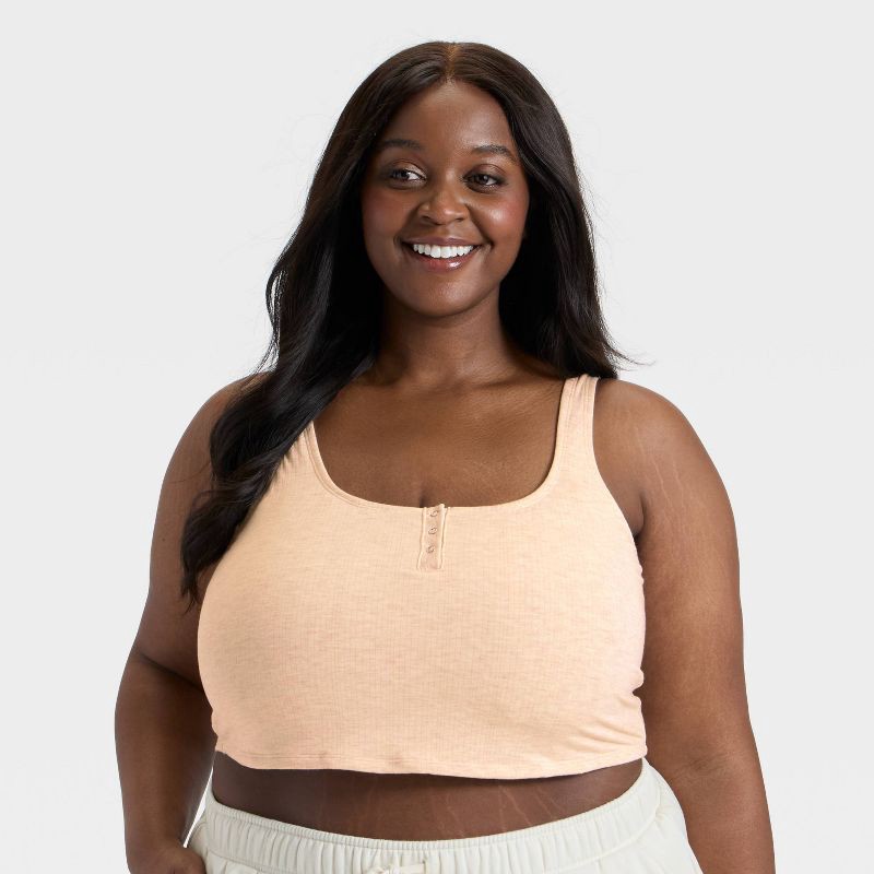 slide 1 of 5, Women's Modal Blend Cropped Tank Top - Auden™ Oatmeal XXL, 1 ct