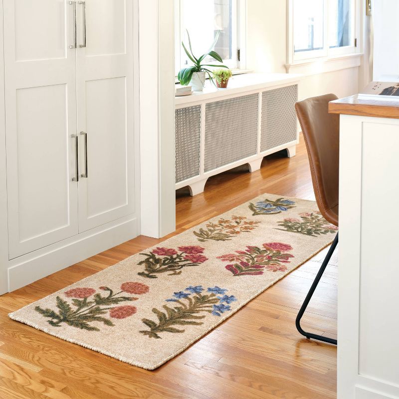 slide 2 of 4, 2'4"x7' Block Floral Handtufted Runner Rug - Threshold™, 1 ct