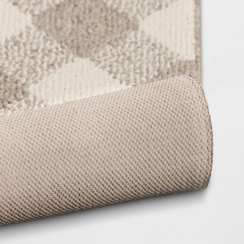 slide 4 of 4, 2'4"x7' Gingham Washable Runner Rug Heathered Gray/Ivory - Threshold™, 1 ct