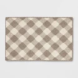 2'x3' Gingham Washable Accent Rug Heathered Gray/Ivory - Threshold™
