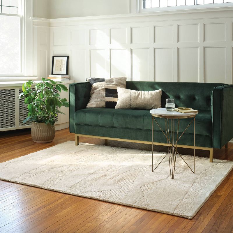 slide 2 of 4, 5'x7' Textured Knitted Area Rug Ivory - Threshold™, 1 ct