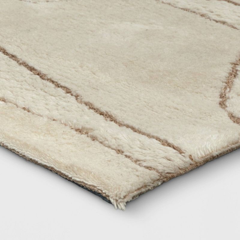 slide 3 of 4, 5'x7' Textured Knitted Area Rug Ivory - Threshold™, 1 ct