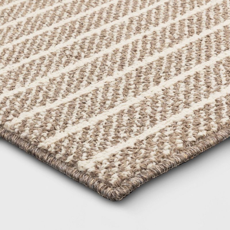 slide 3 of 4, 2'x3' Washable Striped Accent Rug Heathered Gray/Brown Almond - Threshold™, 1 ct