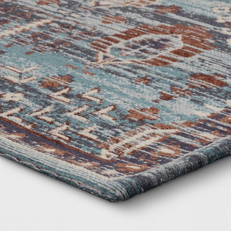 slide 3 of 4, 5'x7' Woven Flatweave Area Rug Blue - Threshold™, 1 ct