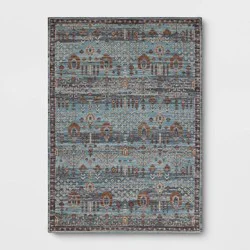 5'x7' Woven Flatweave Area Rug Blue - Threshold™