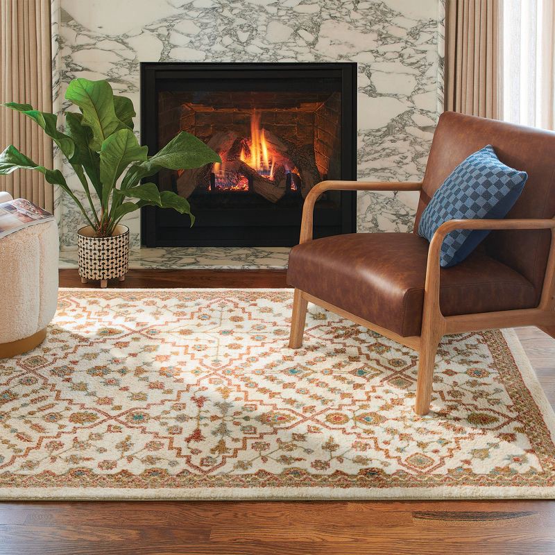 slide 2 of 4, 5'x7' Persian Style Area Rug Ivory/Tan - Threshold™, 1 ct