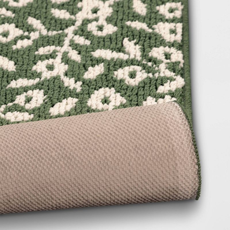 slide 4 of 4, 2'x3' Botanical Washable Accent Rug Fern Green - Threshold™, 1 ct