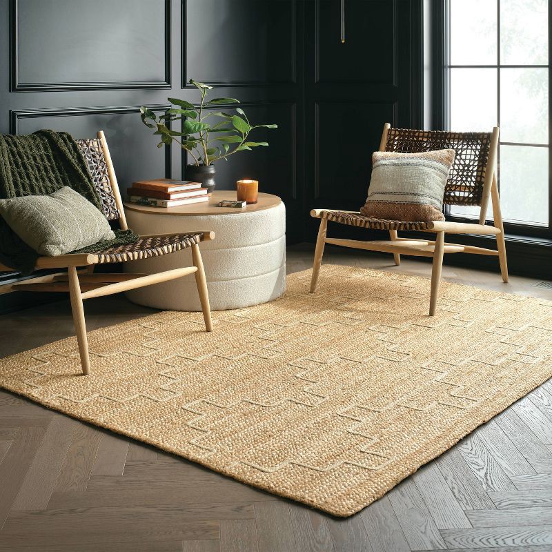 slide 2 of 4, 5'x7' Braided Area Rug Light Brown/Ivory - Threshold™, 1 ct