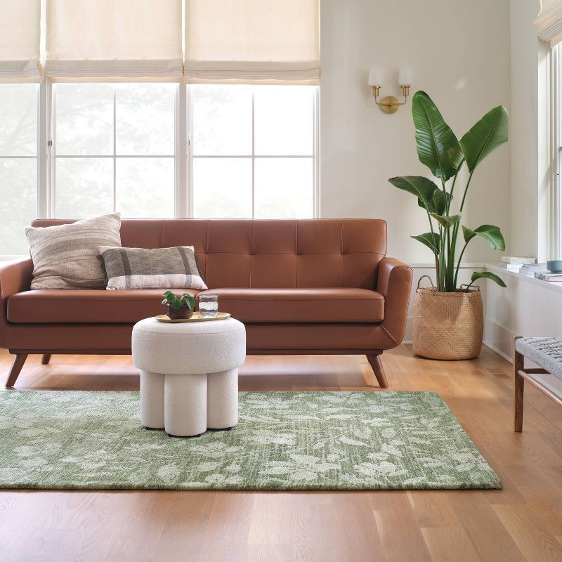 slide 2 of 4, 5'x7' Botanical Flatweave Area Rug Green - Threshold™, 1 ct