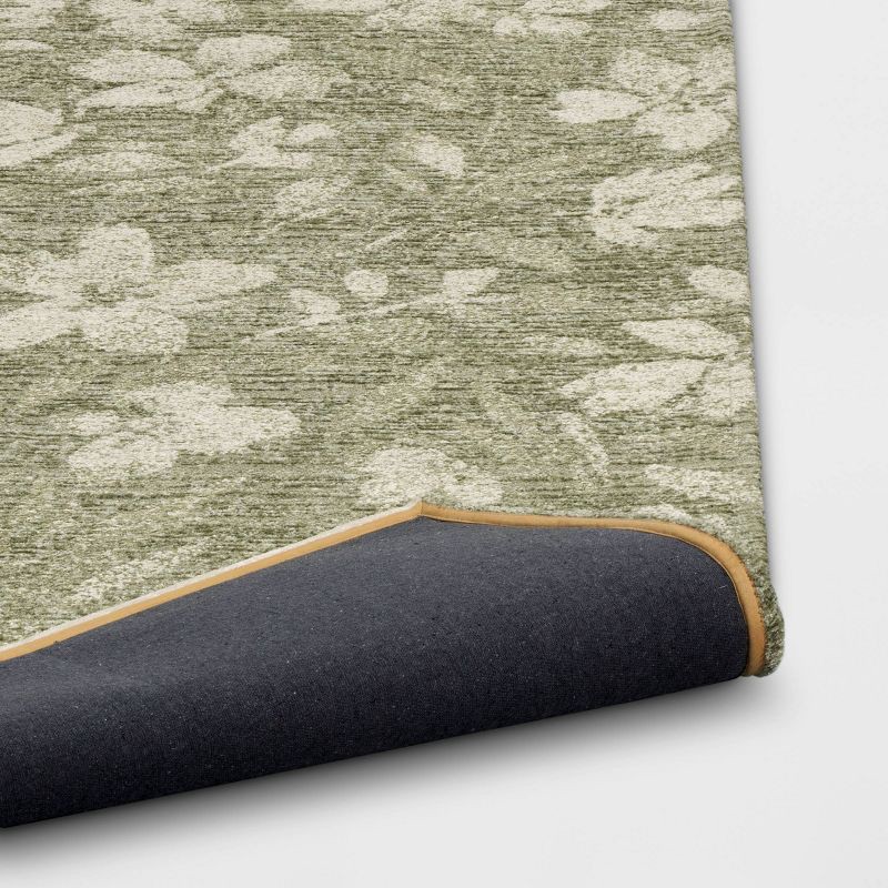 slide 4 of 4, 5'x7' Botanical Flatweave Area Rug Green - Threshold™, 1 ct